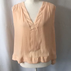 Free People Sleeveless Peach V-Neck Top